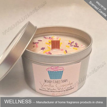 Luxury scented soy wax customized candle in different size tin jar