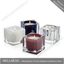 Hotsale natural soy scented candle in square glass jar