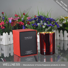 high quality scented soy candle in electroplating glass jar