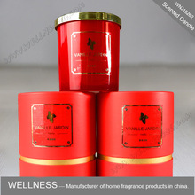hotsale soy scented electroplate candle with red round box Luxury candle