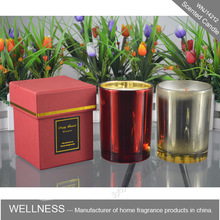 Lovely different color glass electroplated scented soy candle