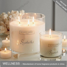 luxury three wicks scented soy candle with different size glass jar