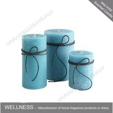 hot sale blue pillar candle for home use
