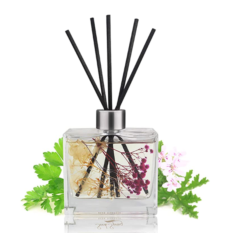 Home decor natural glass bottle essential oil aroma reed diffuser With Rattan Sticks